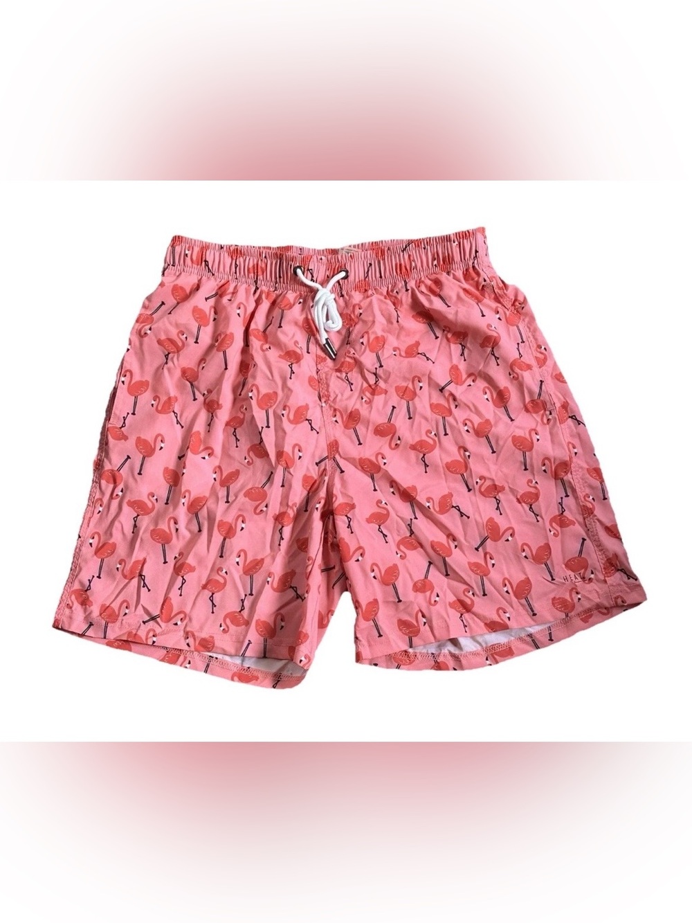 HEAT Swimwear Pink Flamingo Print Men’s Large Swim Shorts NWT